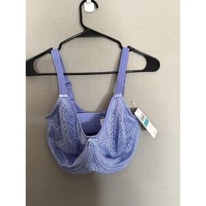 Delimira Minimizer Support Bra 34F Lined Smoothing Underwire Lilac Womens New